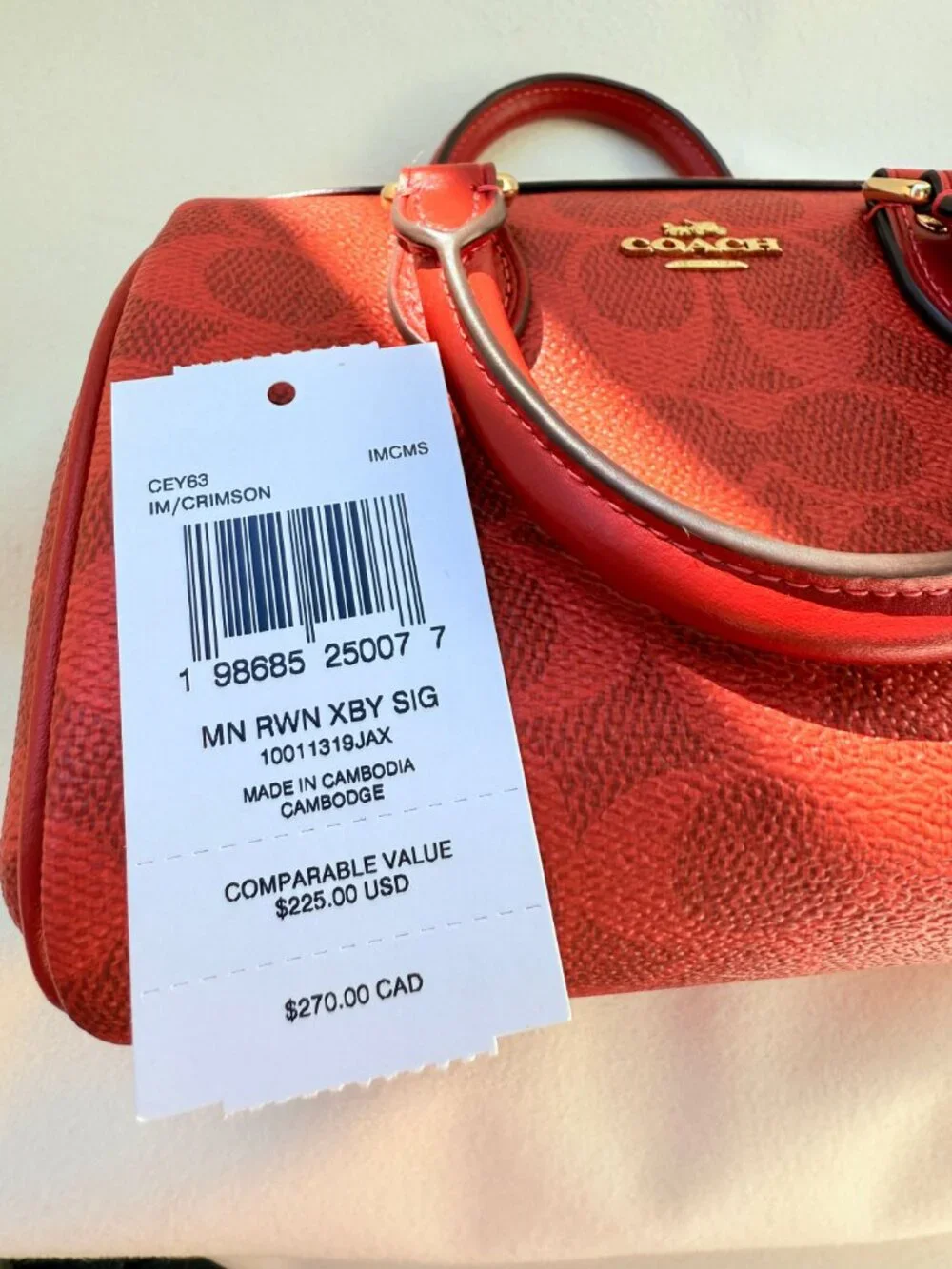 coach Mini Rowan Crossbody Bag In Signature Canvas cey63